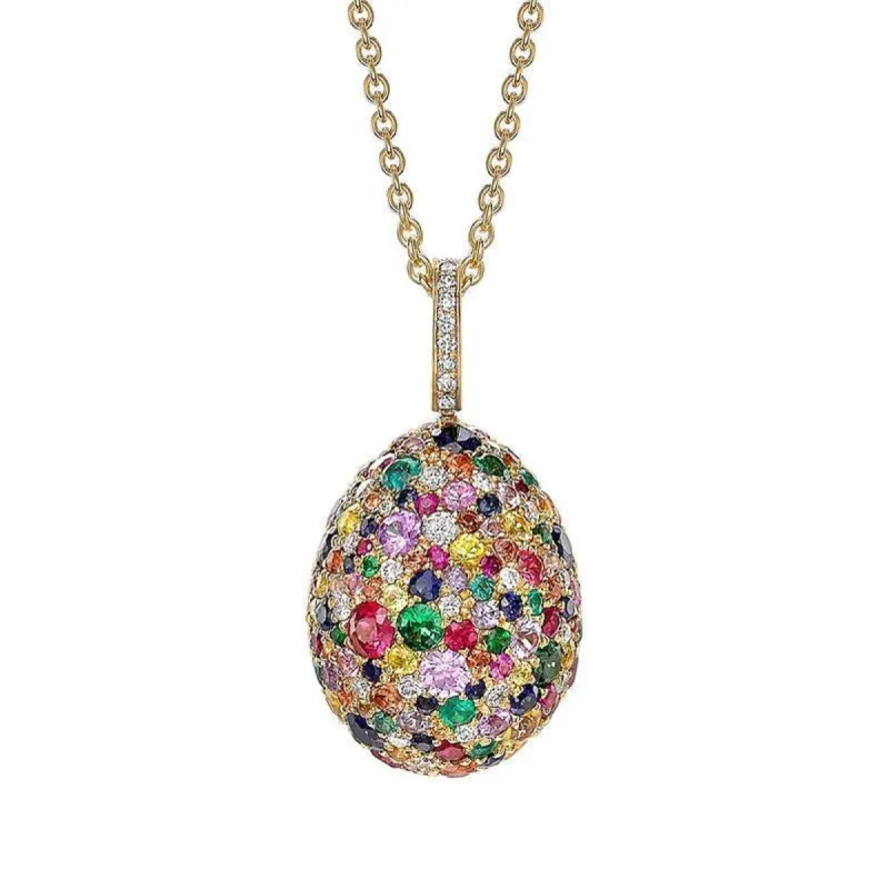 Faberge Emotion 18ct Yellow Gold Multi-Coloured Pendant sold by Jura Watches