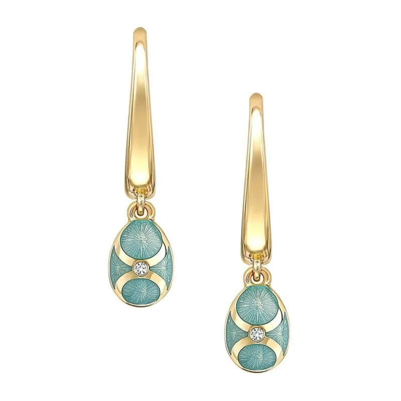 Faberge Palais Tsarskoye Selo 18ct Yellow Gold Turquoise Drop Earrings sold by Jura Watches