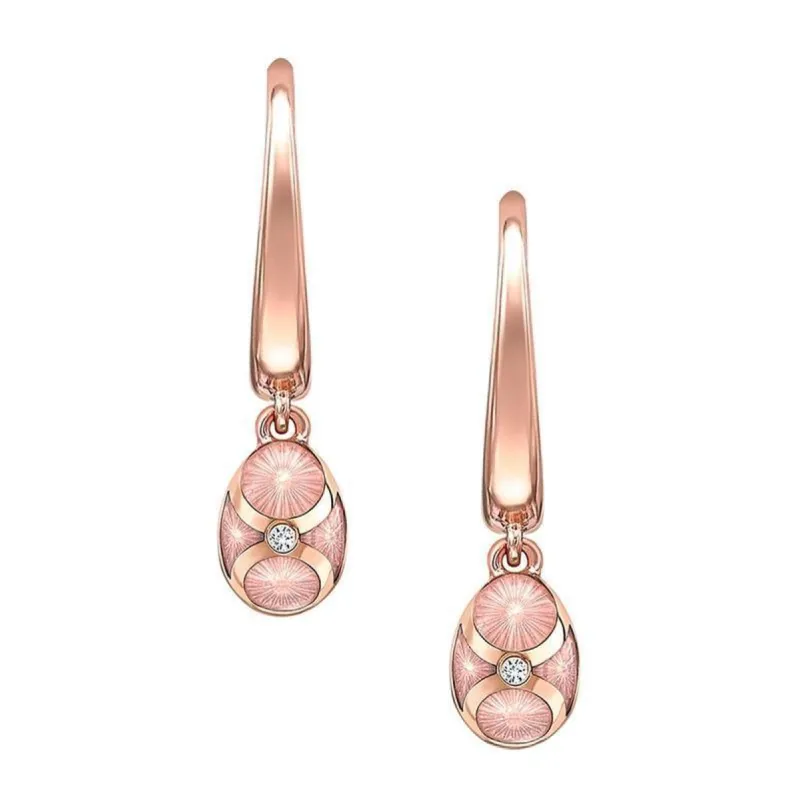 Faberge Palais Tsarskoye Selo 18ct Rose Gold Pink Drop Earrings sold by Jura Watches