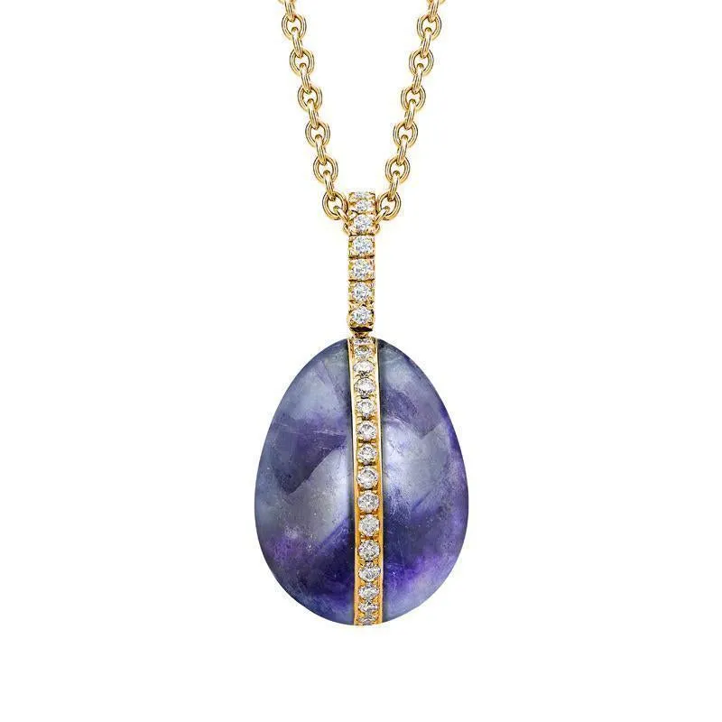 Faberge 18ct Rose Gold Diamond Blue John Pendant Limited Edition sold by Jura Watches