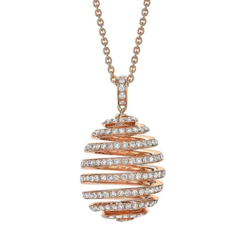 Faberge Essence Spiral 18ct Rose Gold Diamond Pendant sold by Jura Watches
