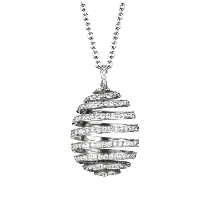 Faberge Essence Spiral 18ct White Gold Diamond Pendant sold by Jura Watches