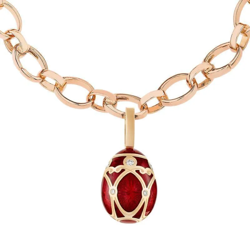 Faberge Palais Yelagin Selo Rose Gold Red Enamel Charm sold by Jura Watches