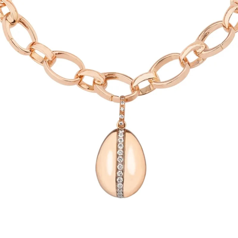 Faberge Heritage Simple Rose Gold Diamond Egg Charm sold by Jura Watches