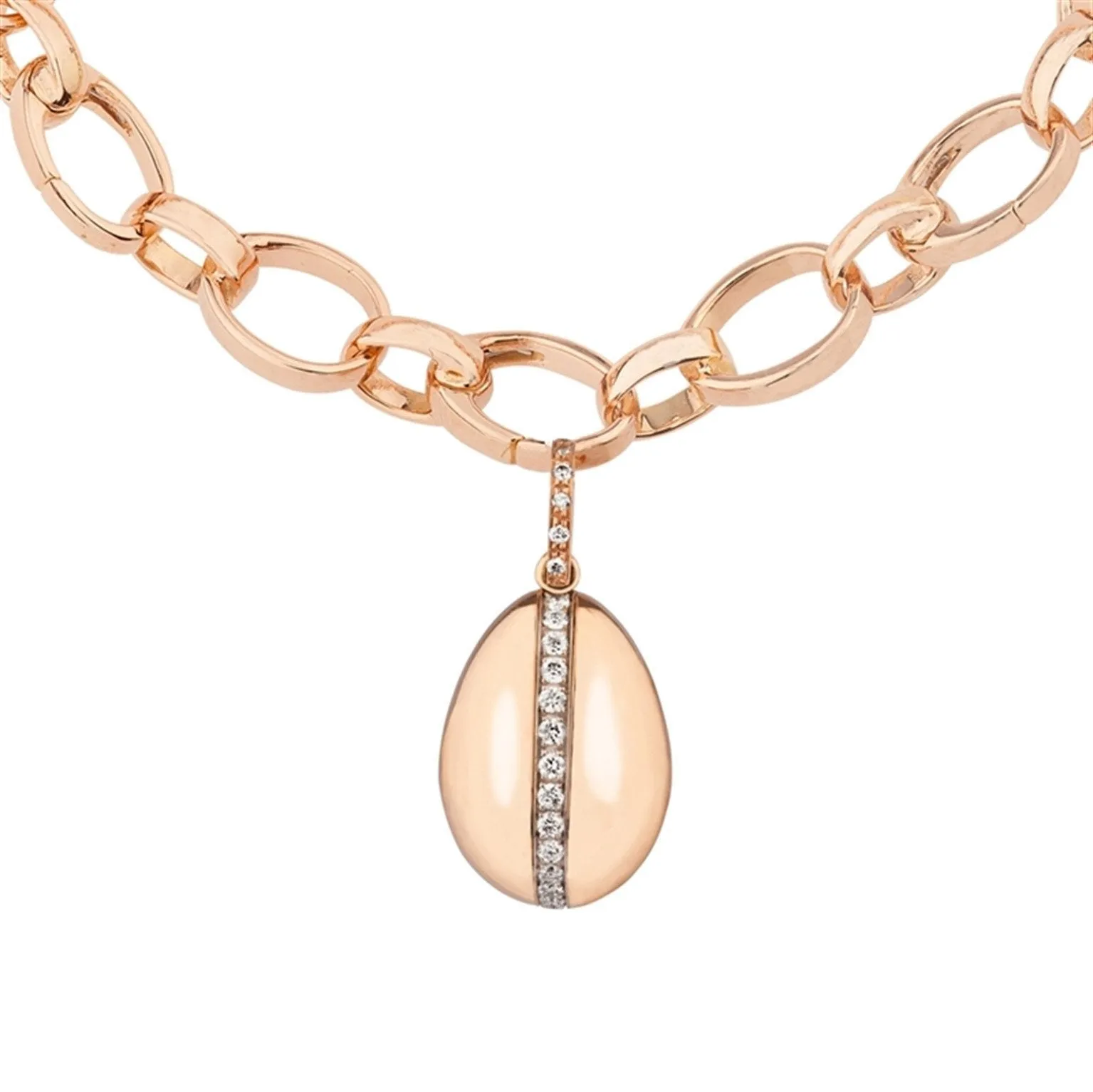 Faberge Heritage Simple Rose Gold Diamond Egg Charm sold by Jura Watches