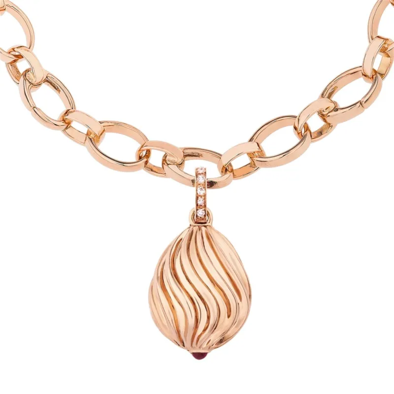 Faberge Heritage Sunburst Pink Sapphire Rose Gold Diamond Charm sold by Jura Watches