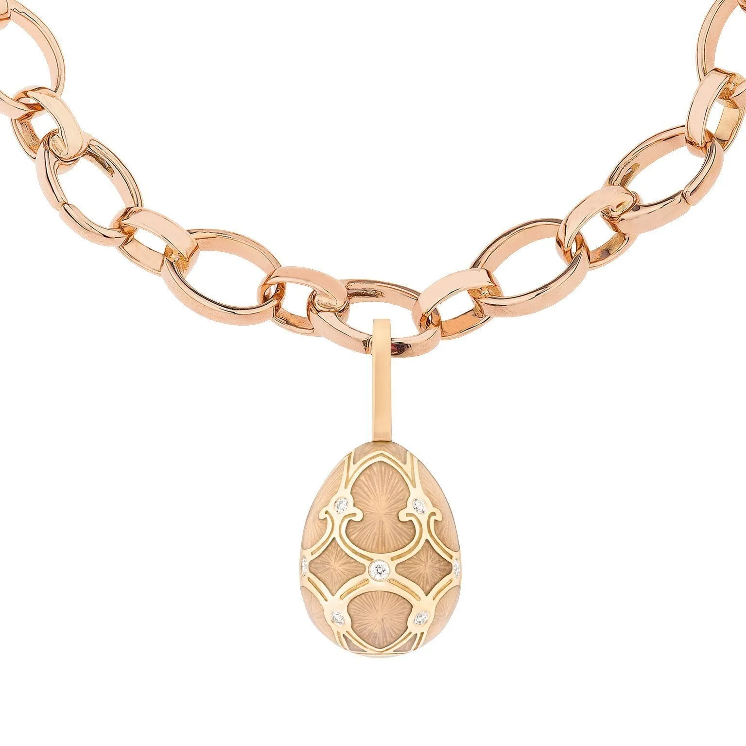 Faberge Palais Tsarskoye Selo Yellow Gold White Enamel Charm sold by Jura Watches