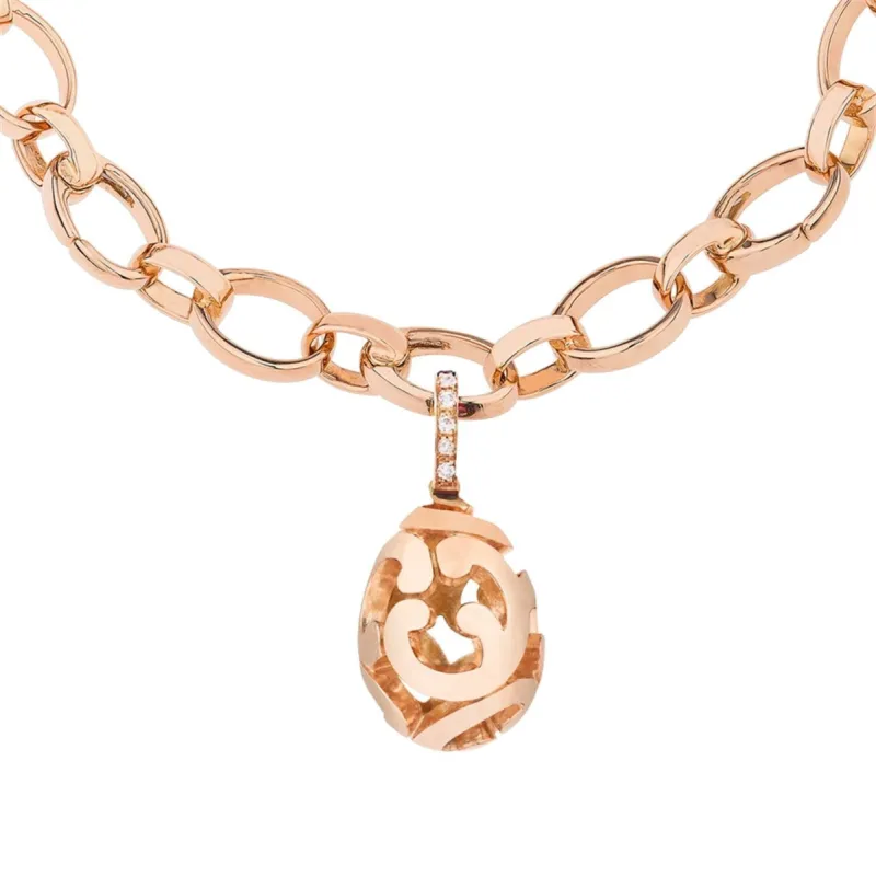 Faberge Rococo 18ct Rose Gold Diamond Charm sold by Jura Watches