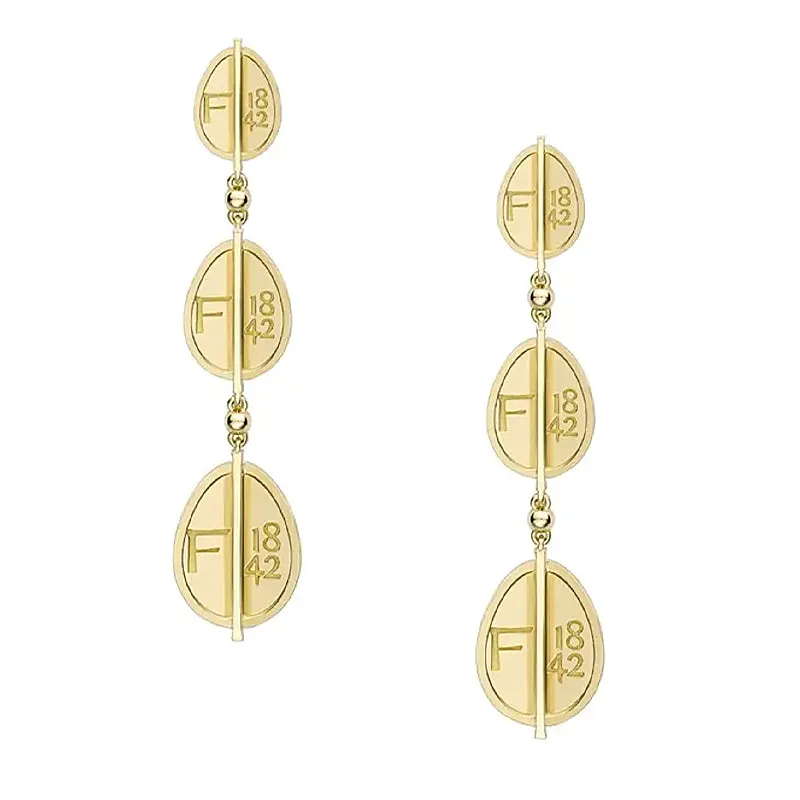 Faberge 1842 18ct Yellow Gold Egg Drop Earrings sold by Jura Watches