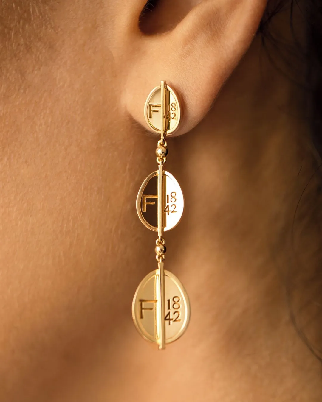 Faberge 1842 18ct Yellow Gold Egg Drop Earrings sold by Jura Watches product image thumbnail 2