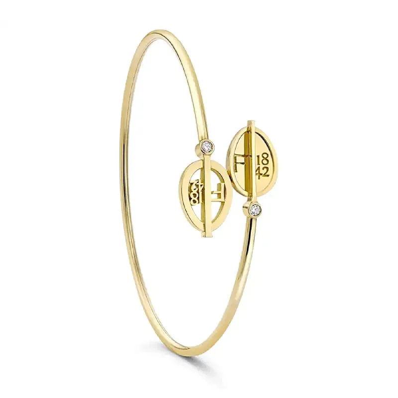 Faberge 1842 18ct Yellow Gold Diamond Egg Crossover Bracelet sold by Jura Watches