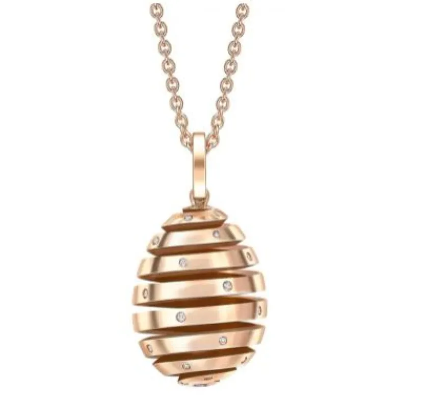 Faberge Essence Spiral 18ct Rose Gold Diamond Pendant sold by Jura Watches