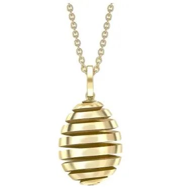 Faberge Essence Spiral 18ct Yellow Gold Egg Pendant sold by Jura Watches