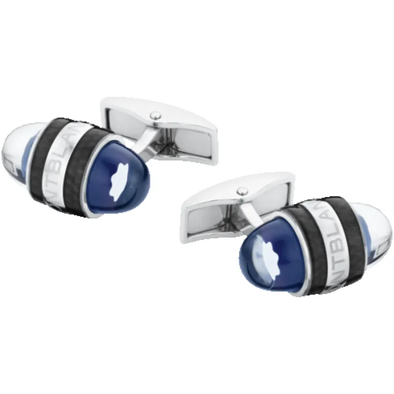 Montblanc Cufflinks Blue Resin Steel made by Jura Watches