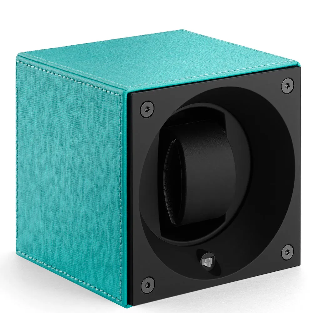 Swiss KubiK Watch Winder Single Turquoise Leather sold by Jura Watches