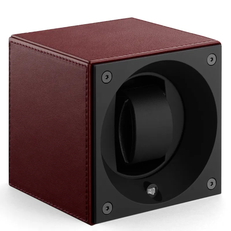 Swiss KubiK Watch Winder Single Bordeaux Leather sold by Jura Watches