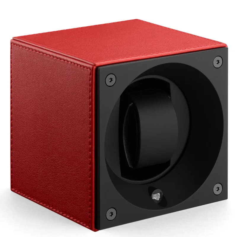 Swiss KubiK Watch Winder Single Red leather sold by Jura Watches