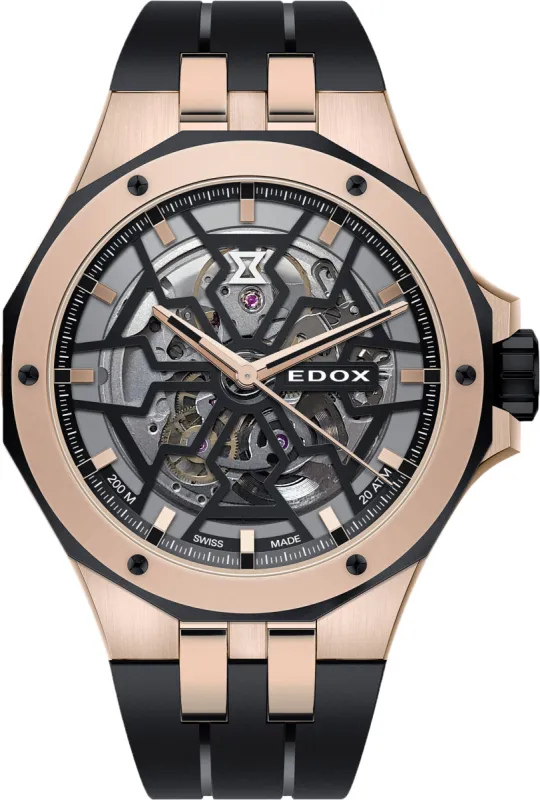 Edox Delfin Mecano 3 Hands Skeleton sold by Jura Watches