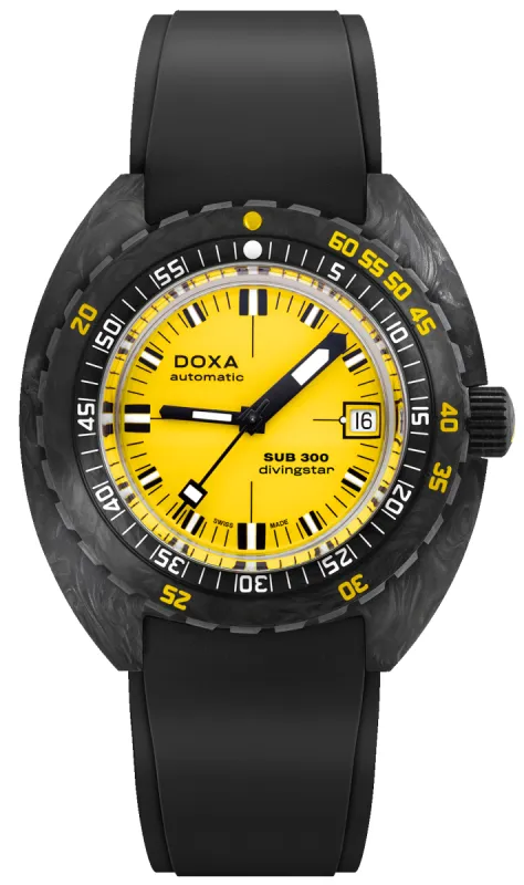 Doxa SUB 300 Carbon COSC Divingstar Rubber sold by Jura Watches
