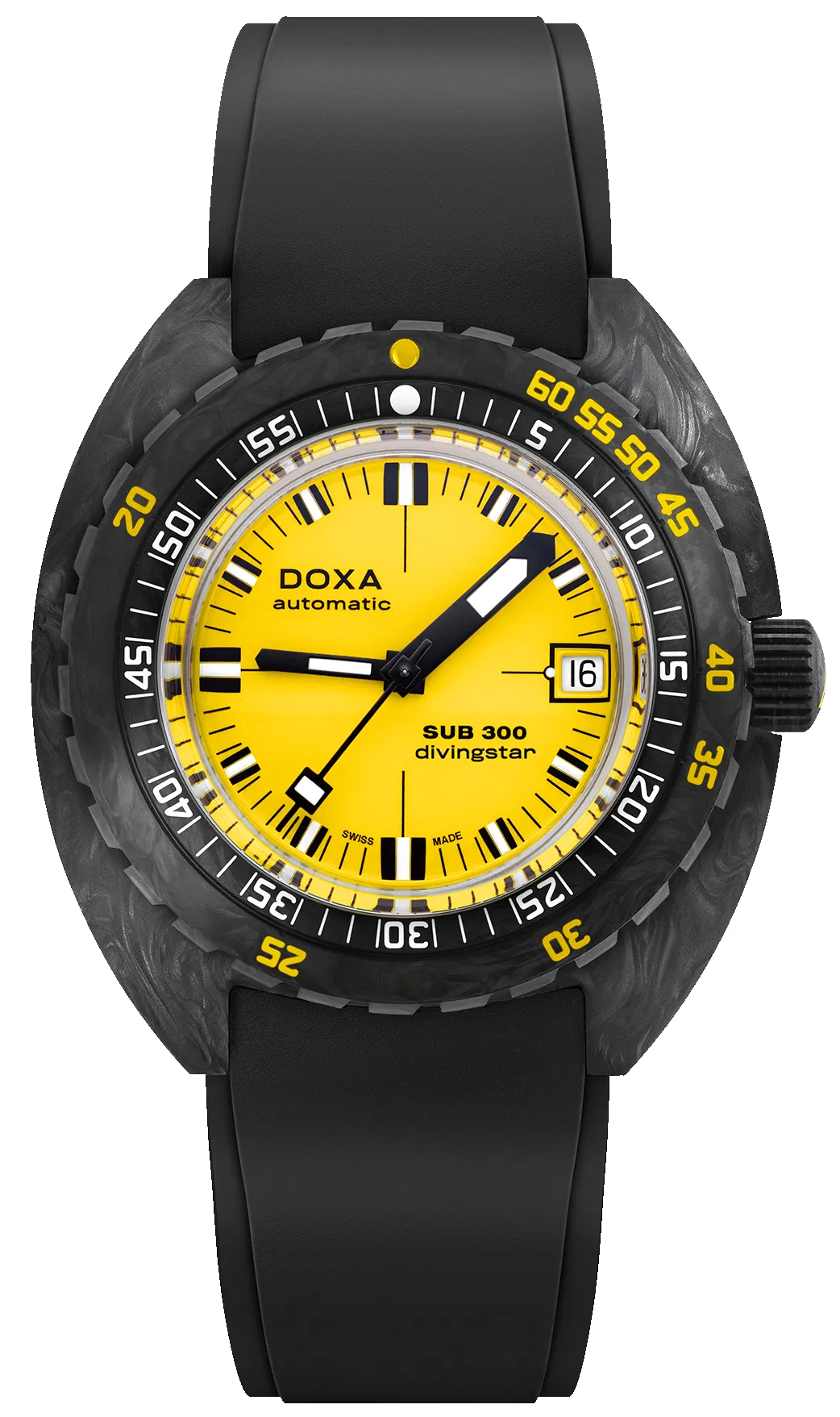 Doxa SUB 300 Carbon COSC Divingstar Rubber sold by Jura Watches