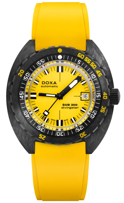 Doxa SUB 300 Carbon COSC Divingstar Rubber sold by Jura Watches