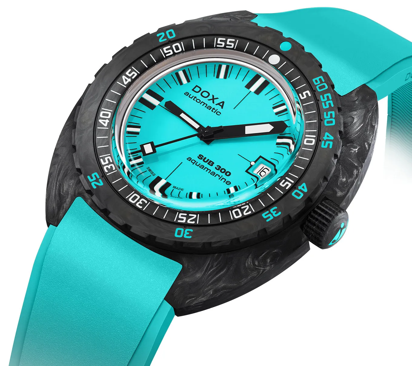 Doxa SUB 300 Carbon COSC Aquamarine Rubber Watch sold by Jura Watches product image thumbnail 2