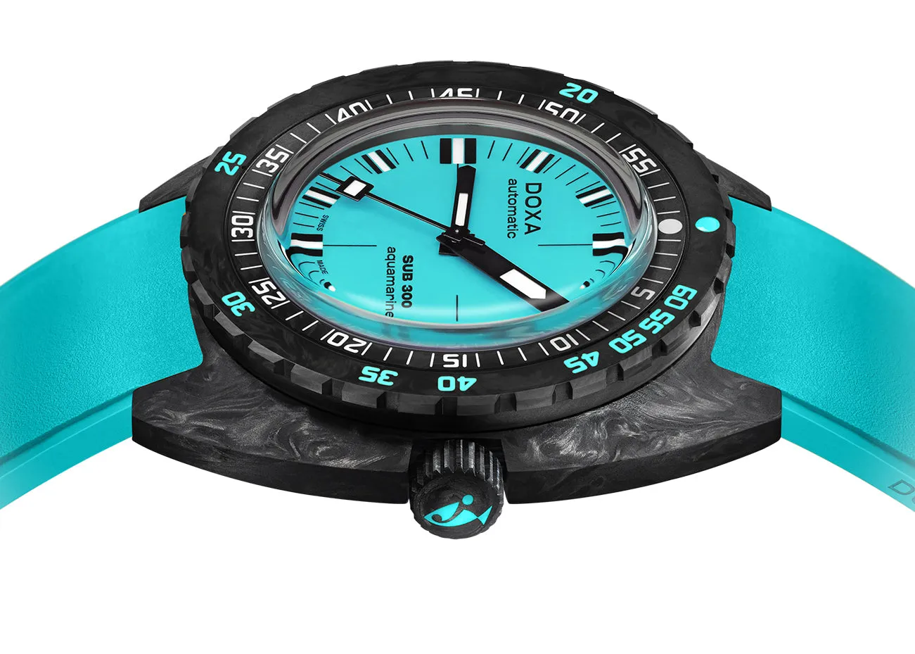 Doxa SUB 300 Carbon COSC Aquamarine Rubber Watch sold by Jura Watches product image thumbnail 3