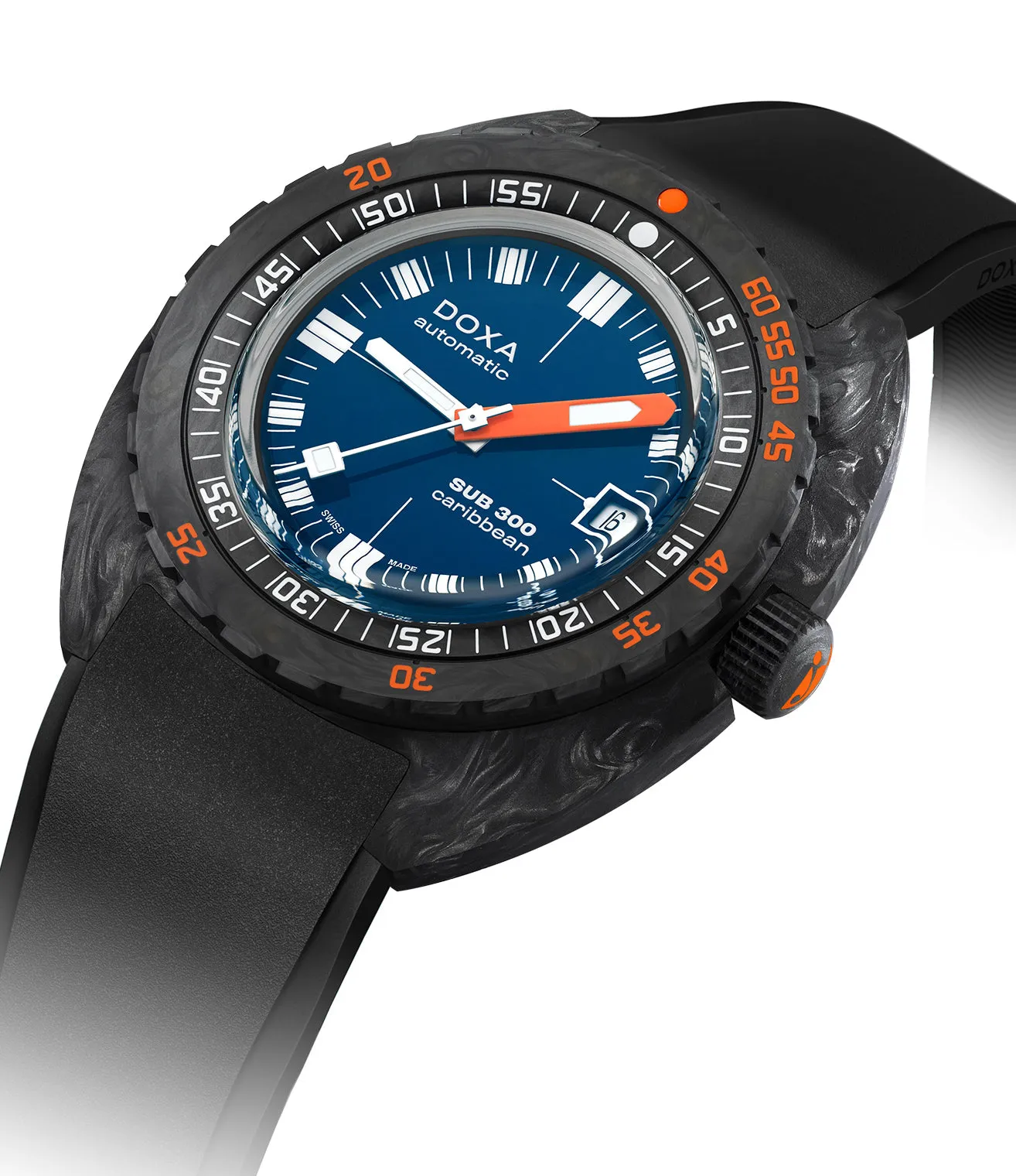 Doxa SUB 300 Carbon COSC Caribbean Rubber sold by Jura Watches product image thumbnail 2