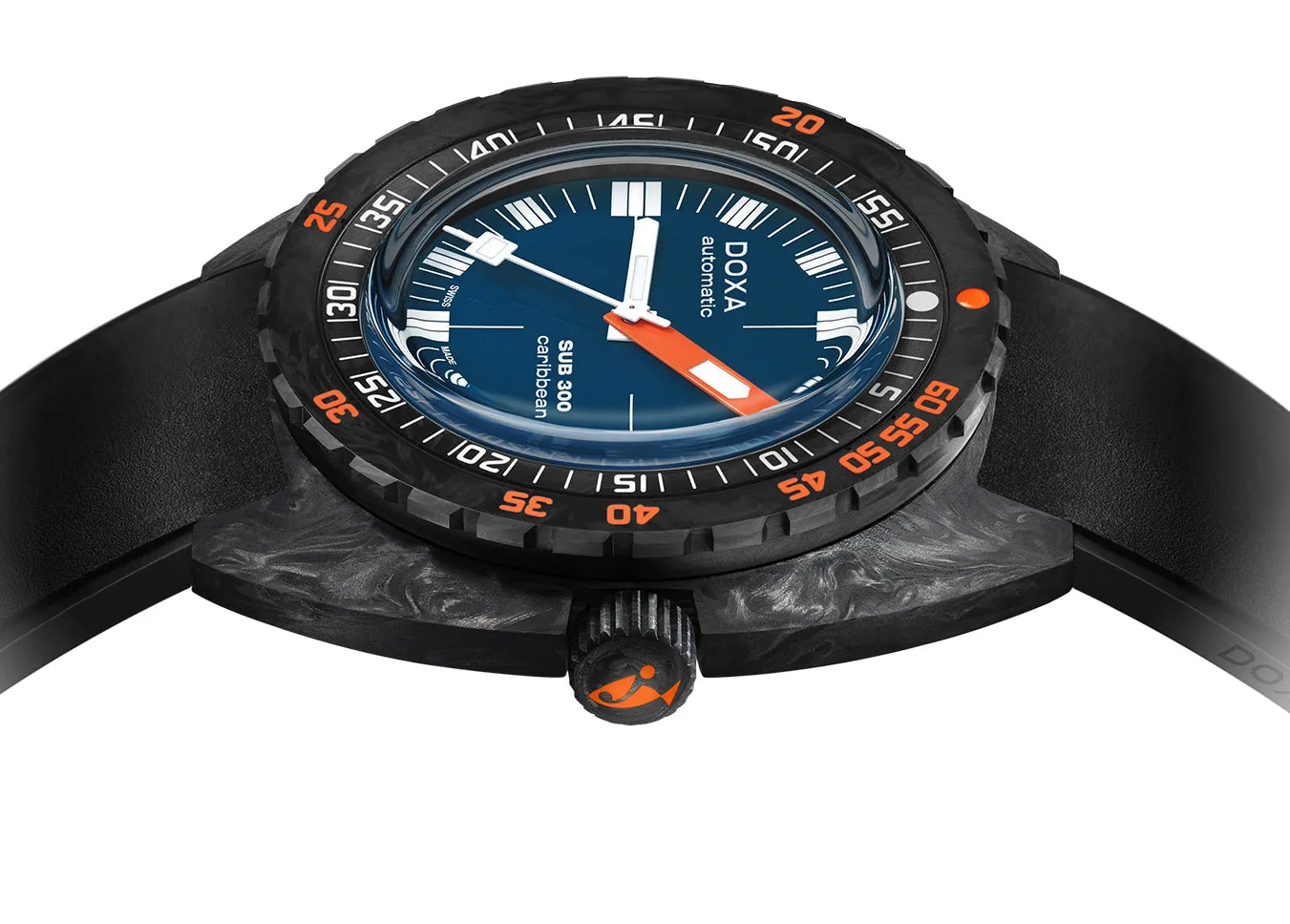 Doxa SUB 300 Carbon COSC Caribbean Rubber sold by Jura Watches product image thumbnail 3