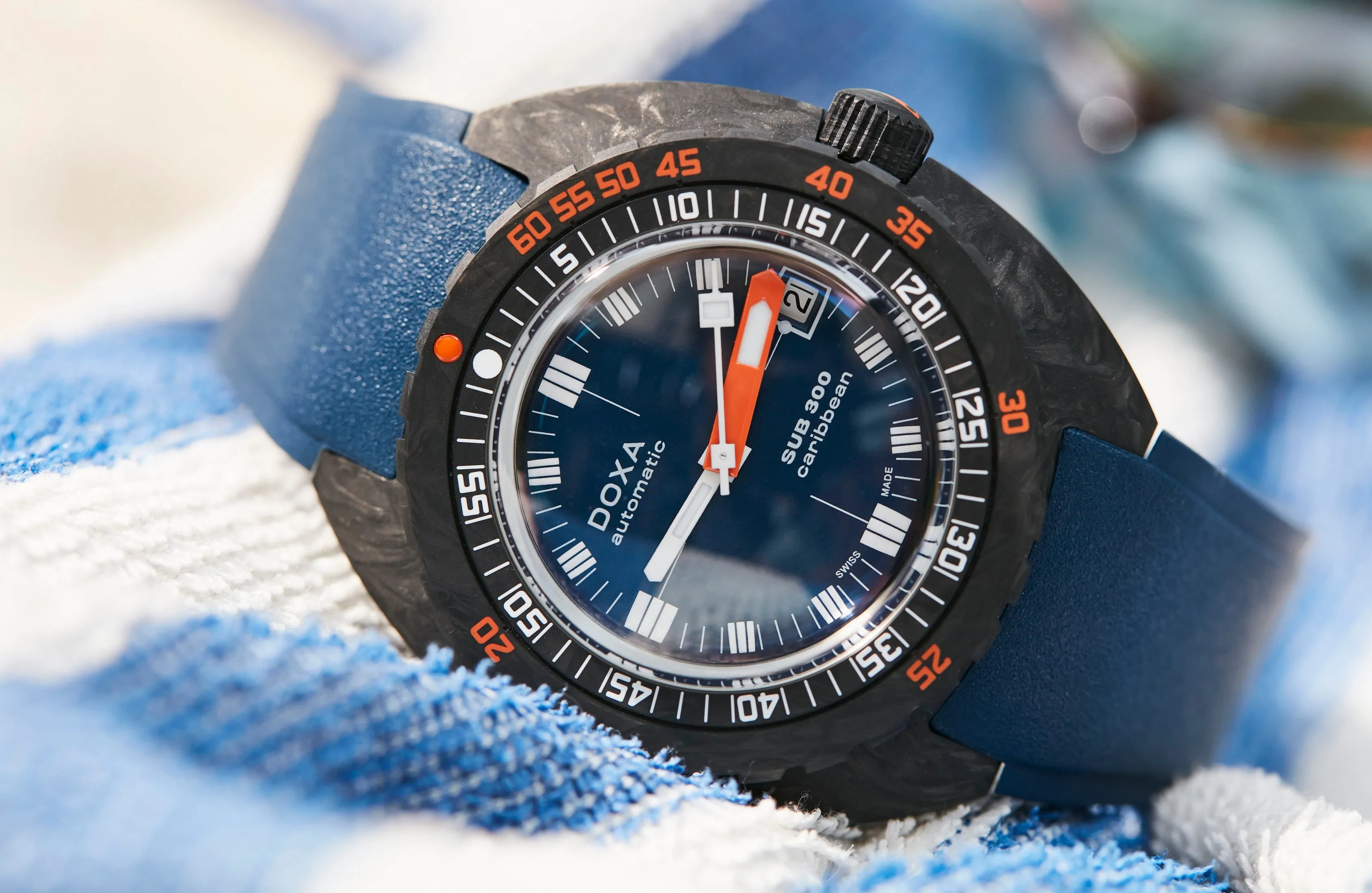 Doxa SUB 300 Carbon COSC Caribbean Rubber Watch sold by Jura Watches product image thumbnail 4