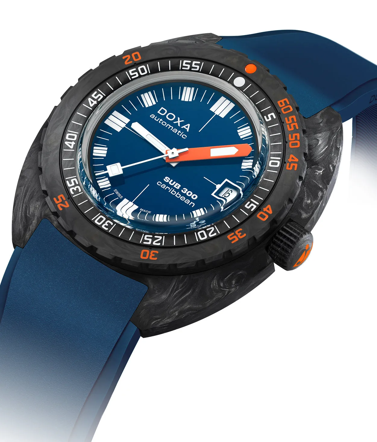 Doxa SUB 300 Carbon COSC Caribbean Rubber Watch sold by Jura Watches product image thumbnail 3