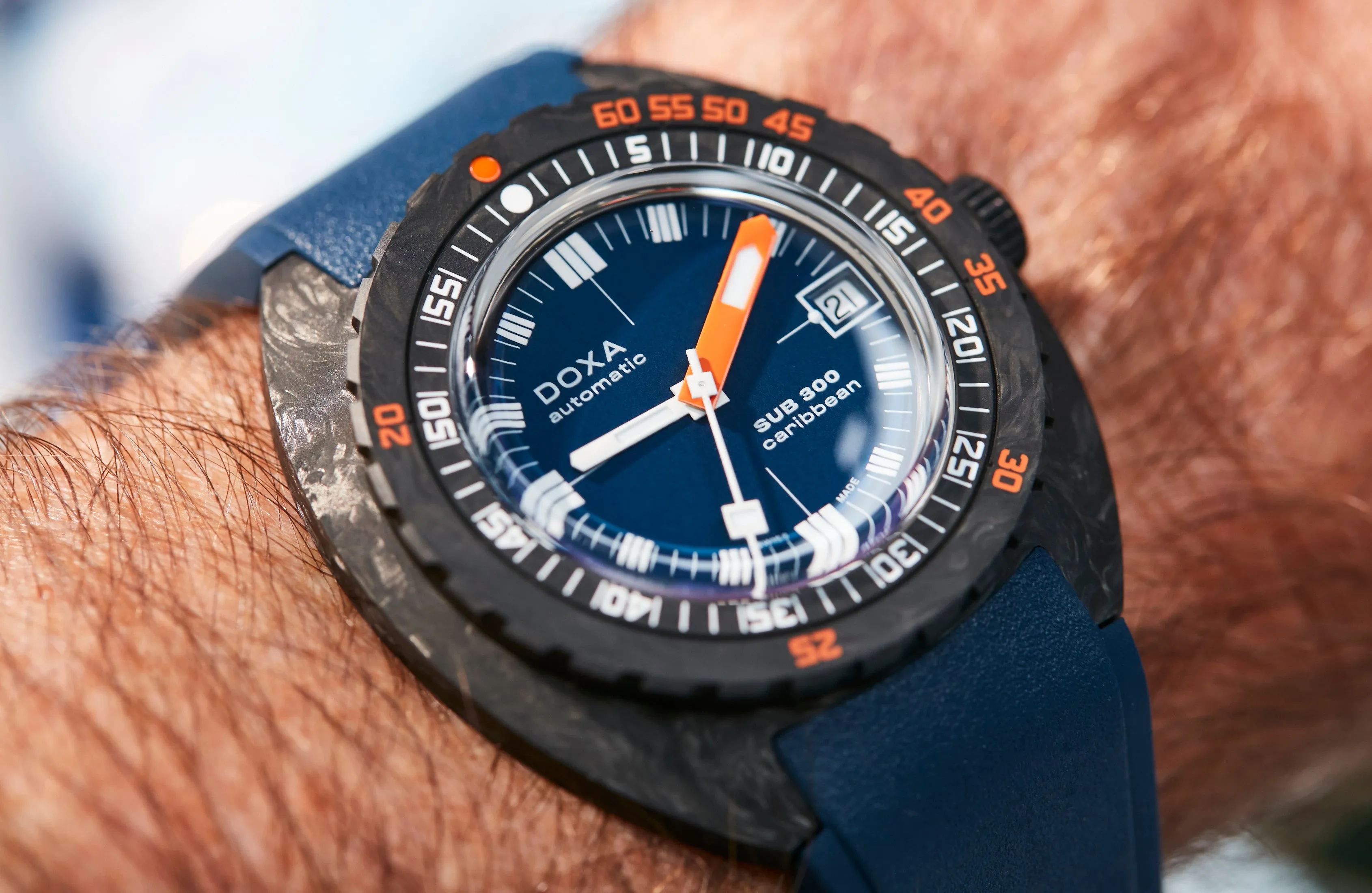 Doxa SUB 300 Carbon COSC Caribbean Rubber Watch sold by Jura Watches product image thumbnail 5