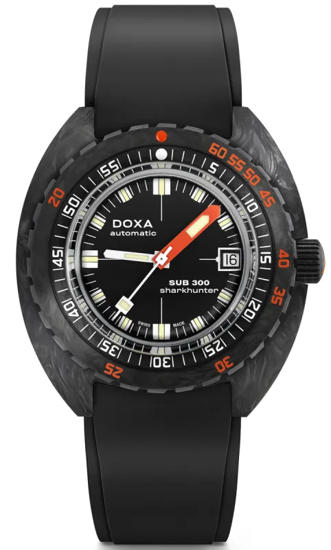 Doxa SUB 300 Carbon COSC Sharkhunter Rubber sold by Jura Watches