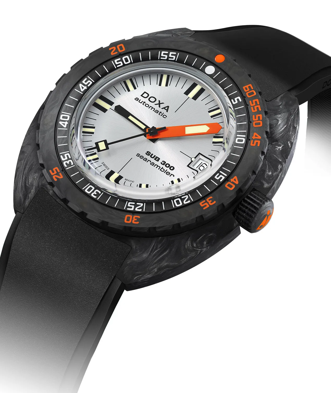 Doxa SUB 300 Carbon COSC Searambler Rubber sold by Jura Watches product image thumbnail 3