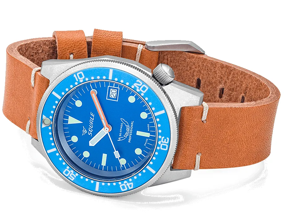 Squale 1521 Blue Blasted Leather Watch sold by Jura Watches product image thumbnail 4