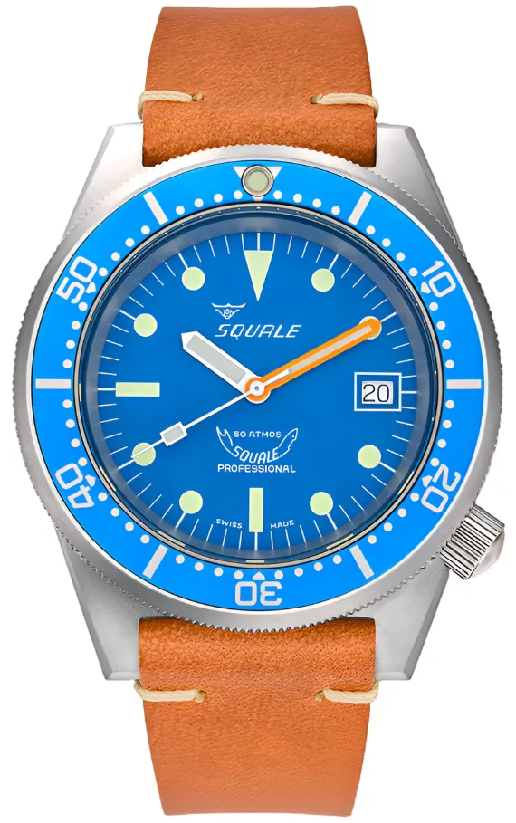 Squale 1521 Blue Blasted Leather Watch sold by Jura Watches