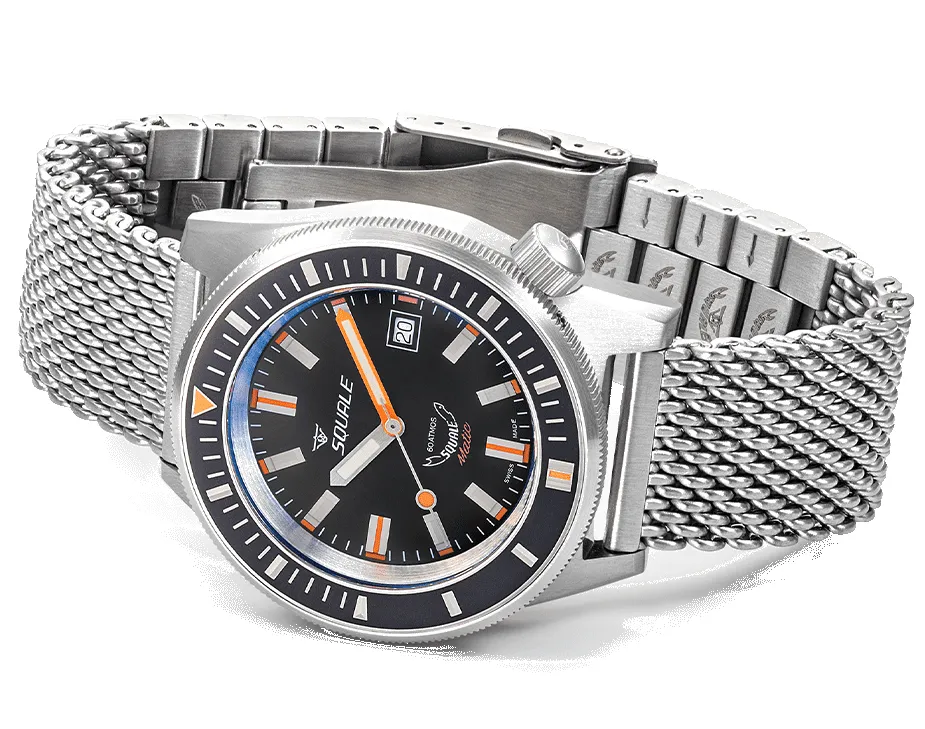 Squale Matic Satin Black Mesh sold by Jura Watches product image thumbnail 3