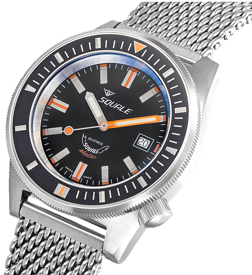 Squale Matic Satin Black Mesh sold by Jura Watches product image thumbnail 4