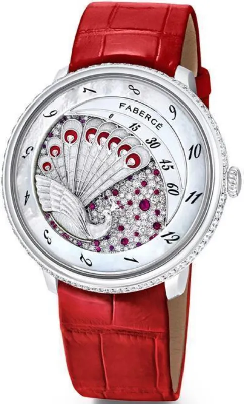 Faberge Lady Compliquee Peacock Ruby Watch sold by Jura Watches
