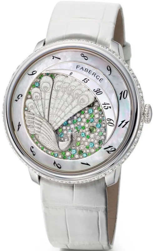 Faberge Lady Compliquee Peacock White Watch sold by Jura Watches