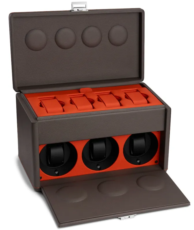 Scatola del Tempo Watch Winder 7RT Grey Orange sold by Jura Watches