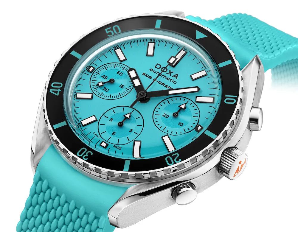 Doxa SUB 200 C-Graph Aquamarine Rubber sold by Jura Watches product image thumbnail 2