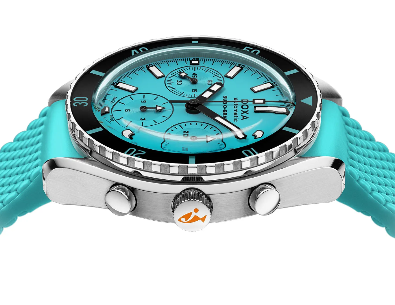 Doxa SUB 200 C-Graph Aquamarine Rubber sold by Jura Watches product image thumbnail 3