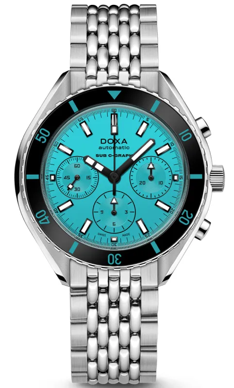 Doxa SUB 200 C-Graph Aquamarine Bracelet sold by Jura Watches