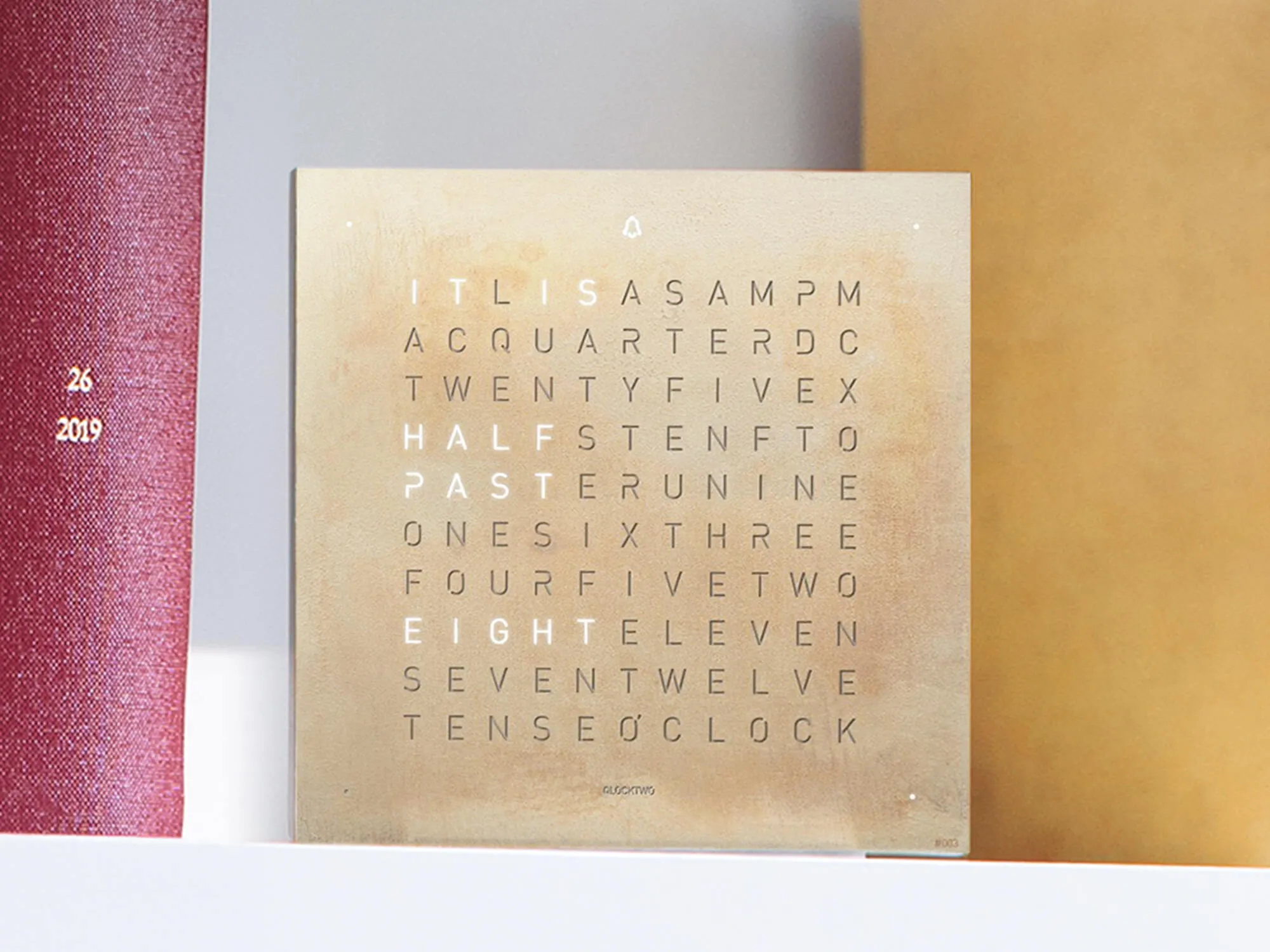 QLOCKTWO Earth 13.5 Creators Edition Silver And Gold Table Clock sold by Jura Watches product image thumbnail 5