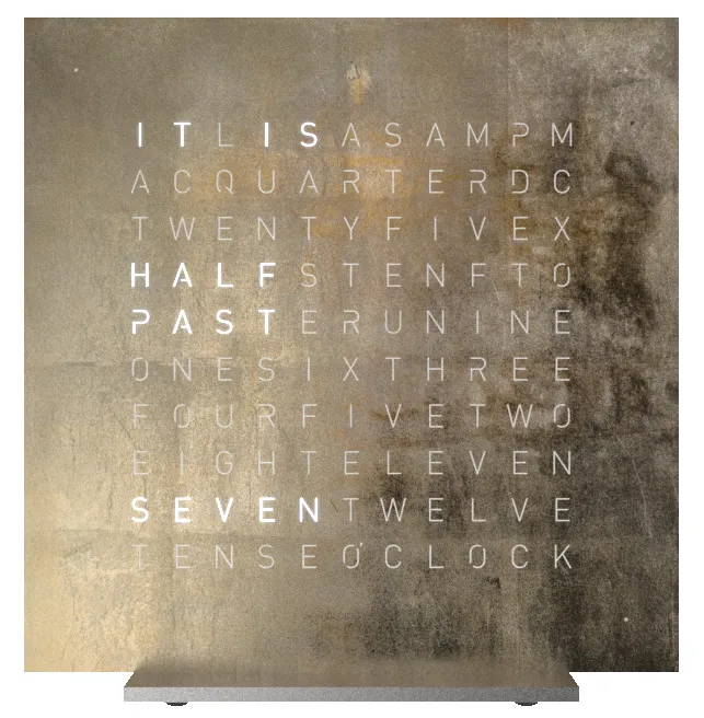 QLOCKTWO Earth 13.5 Creators Edition Silver And Gold Table Clock sold by Jura Watches