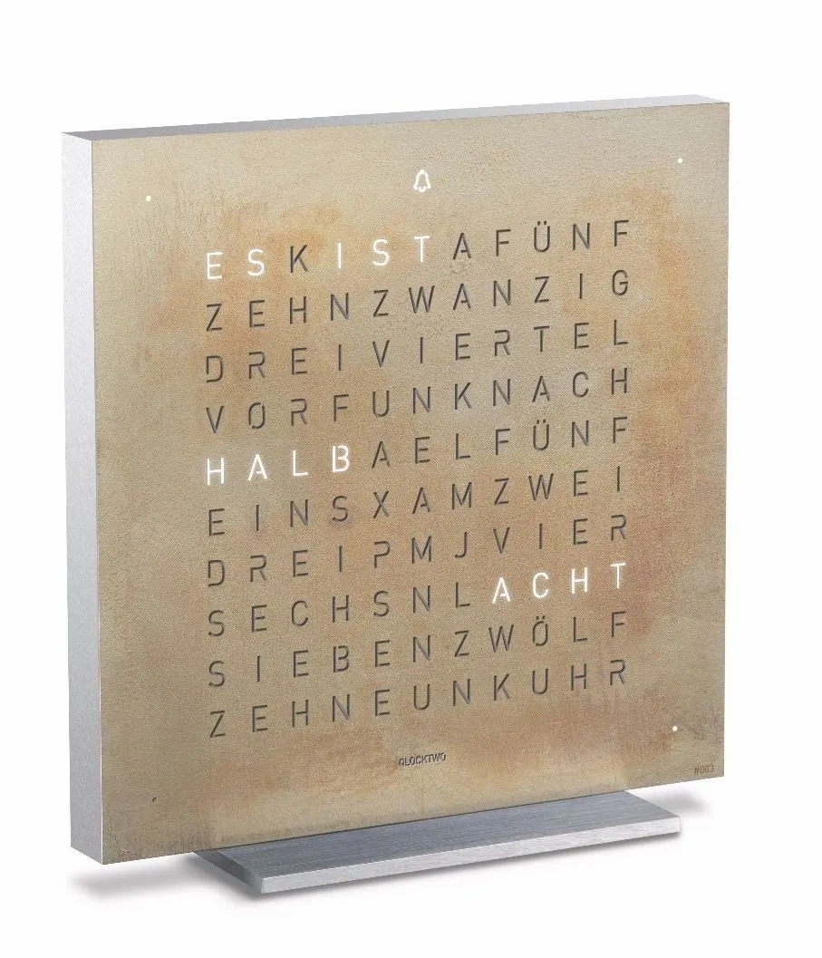 QLOCKTWO Earth 13.5 Creators Edition Silver And Gold Table Clock sold by Jura Watches product image thumbnail 2