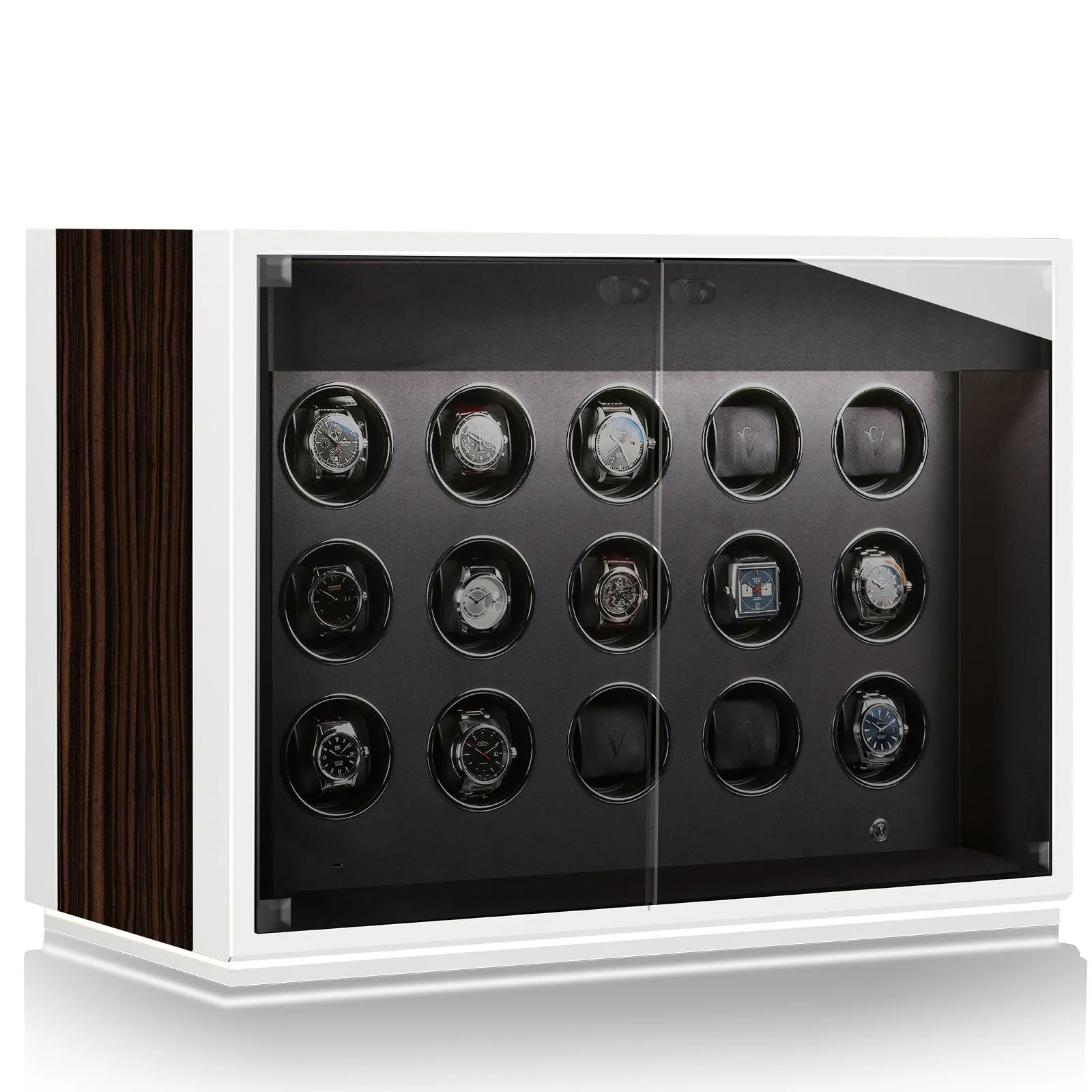 Chronovision Watch Winder Ambiance XV Ebony Silk White Silk sold by Jura Watches product image thumbnail 2