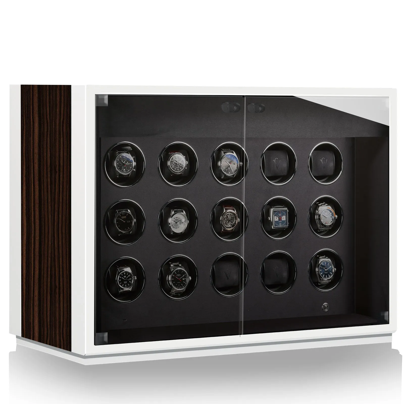 Chronovision Watch Winder Ambiance XV Ebony Silk White Silk sold by Jura Watches product image thumbnail 3