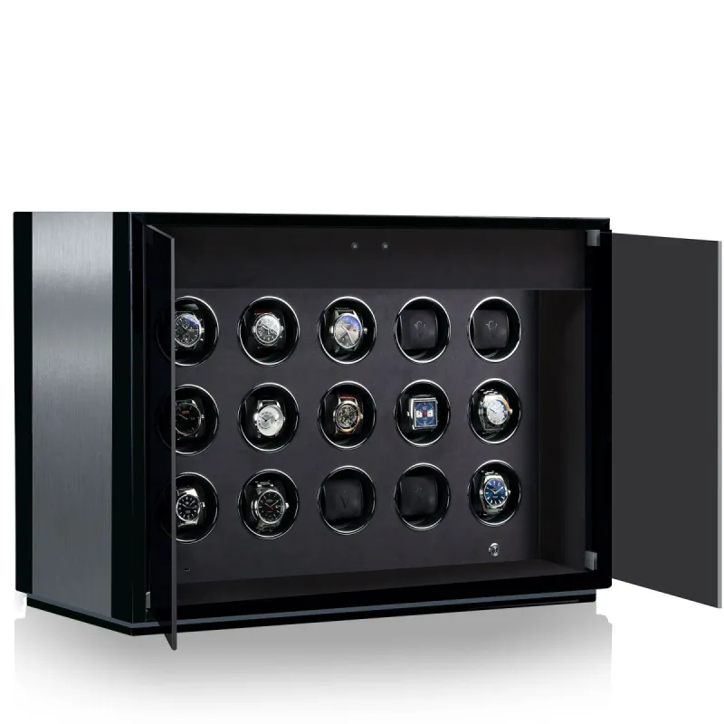 Chronovision Watch Winder Ambiance XV Alu Black Silk sold by Jura Watches